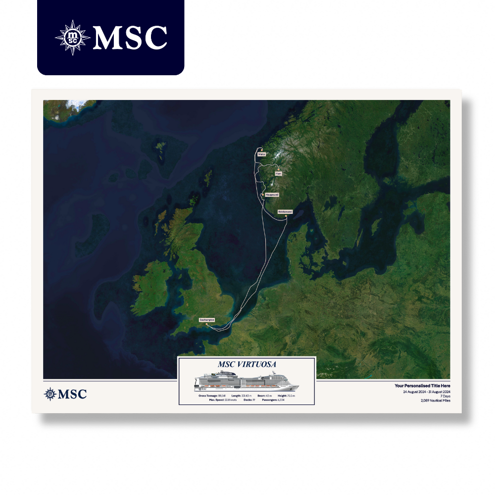 MSC Cruise Map - Satellite