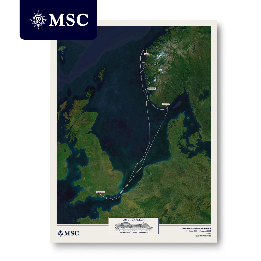 MSC Cruise Map - Satellite