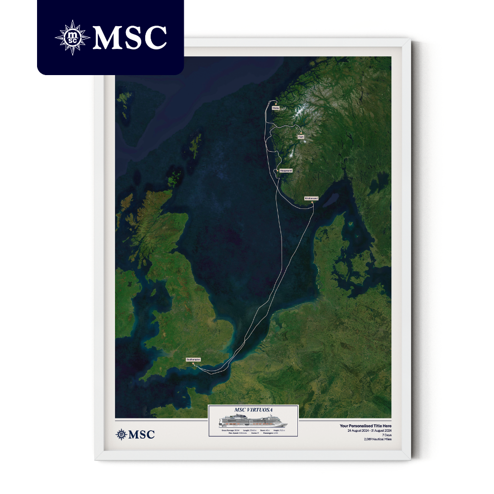 MSC Cruise Map - Satellite