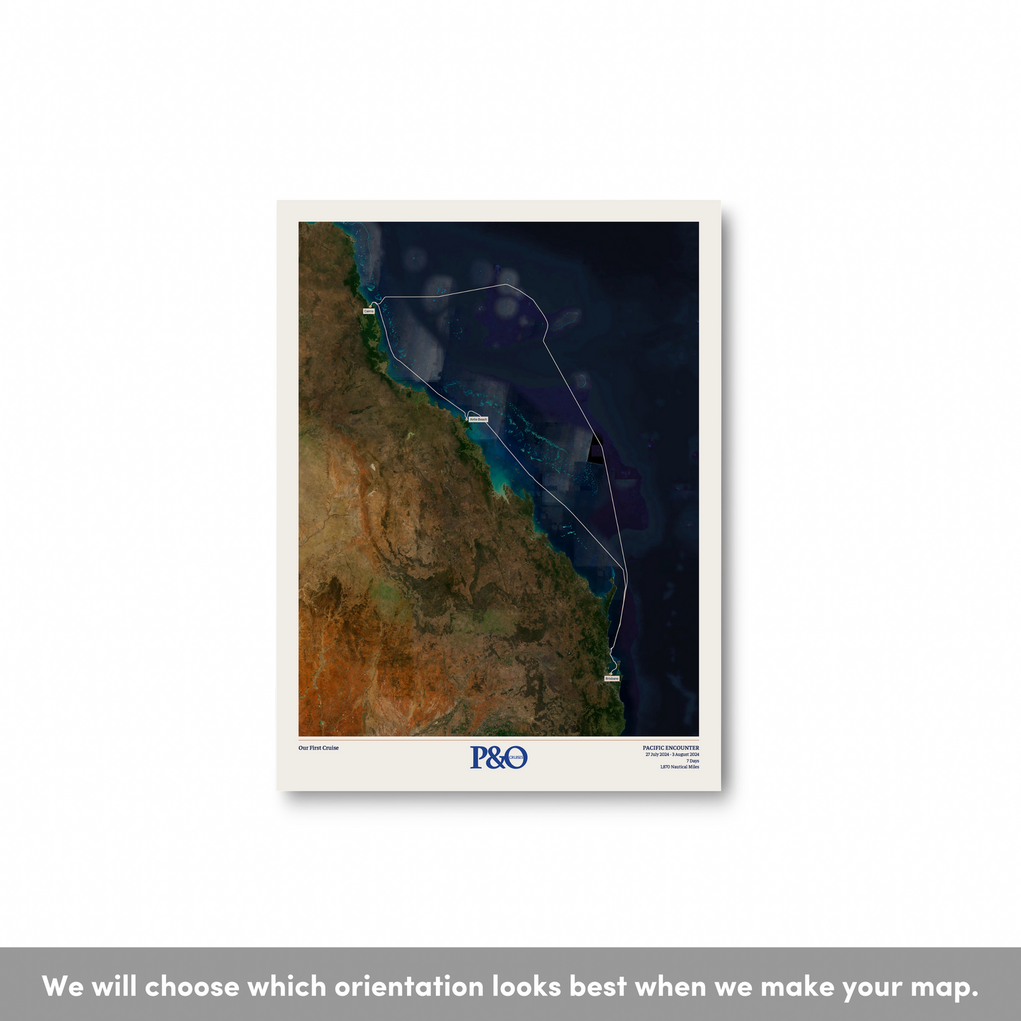 P&O Cruises Australia Map - Satellite