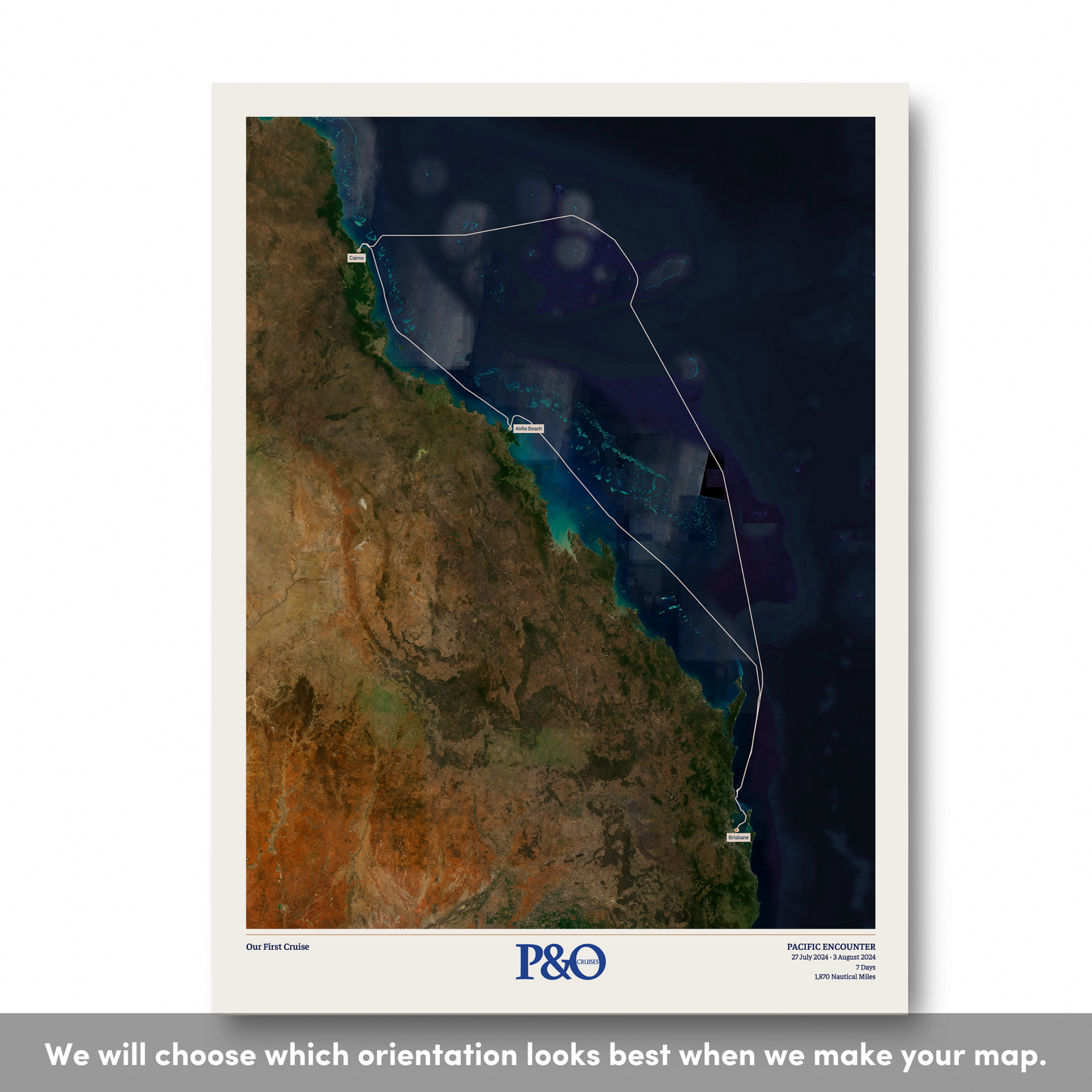 P&O Cruises Australia Map - Satellite