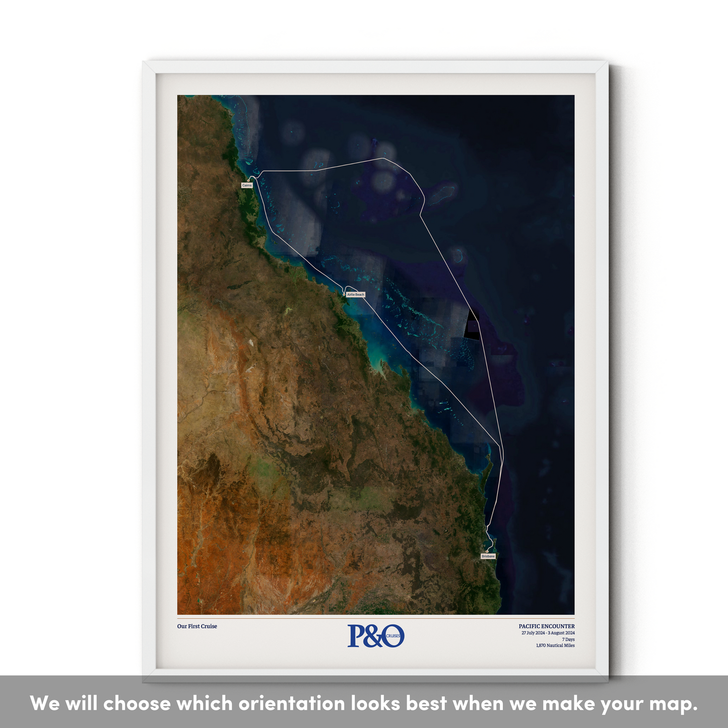 P&O Cruises Australia Map - Satellite