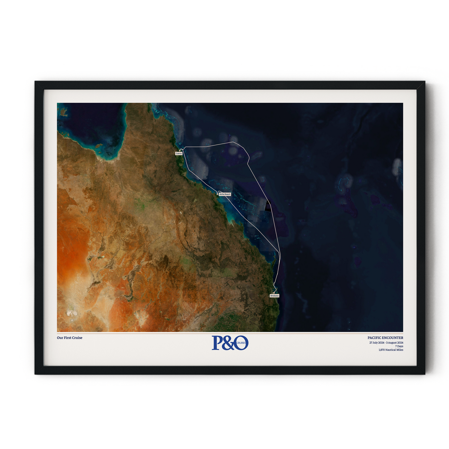 P&O Cruises Australia Map - Satellite