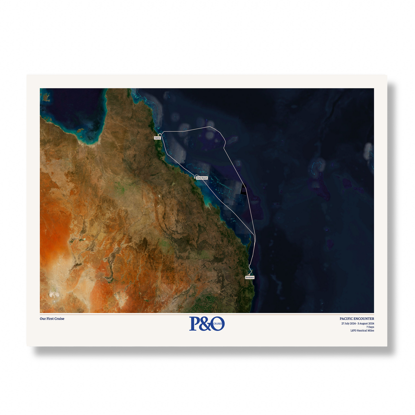 P&O Cruises Australia Map - Satellite