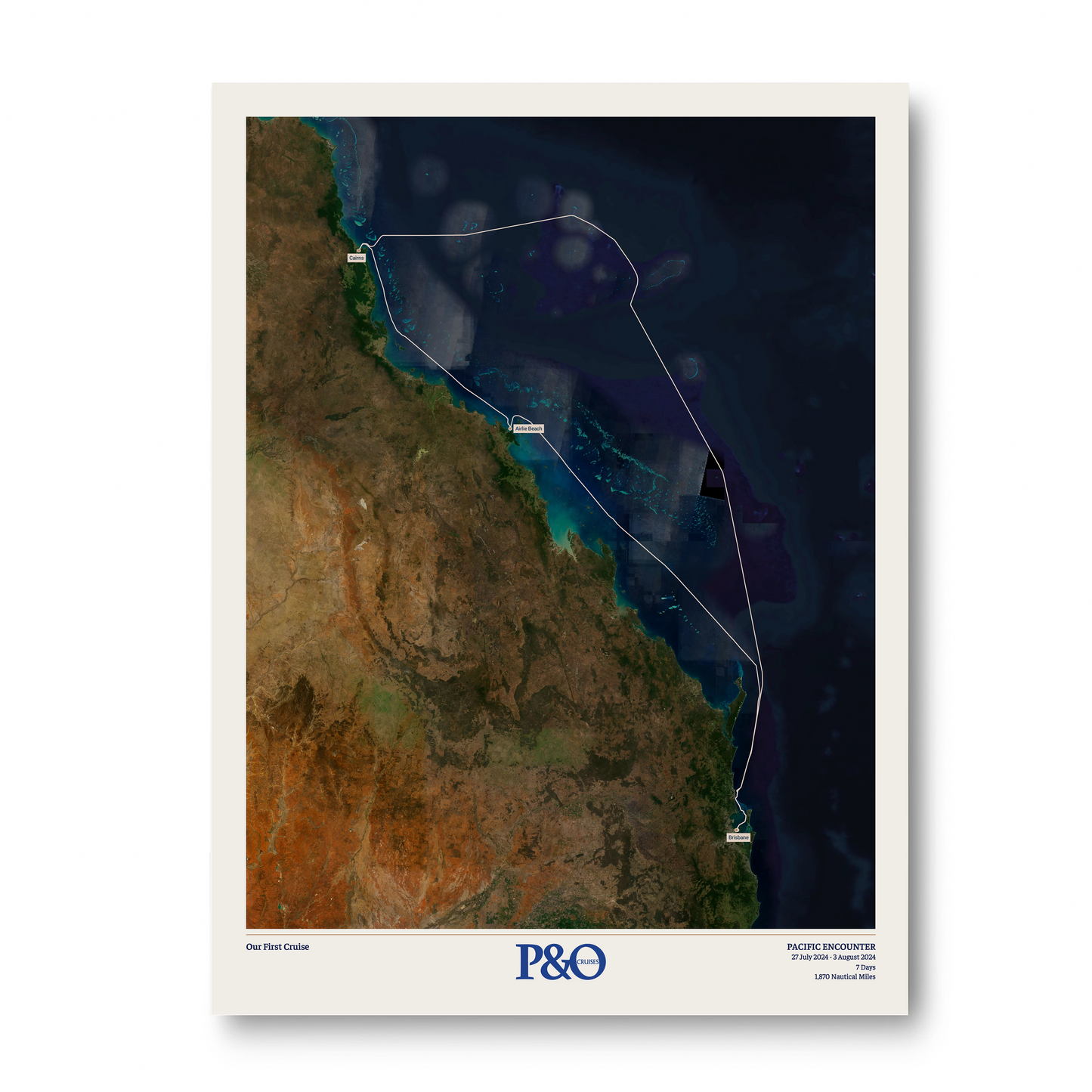 P&O Cruises Australia Map - Satellite