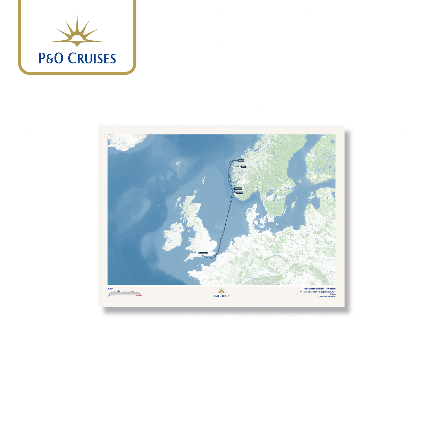 P&O Cruises Custom Cruise Map