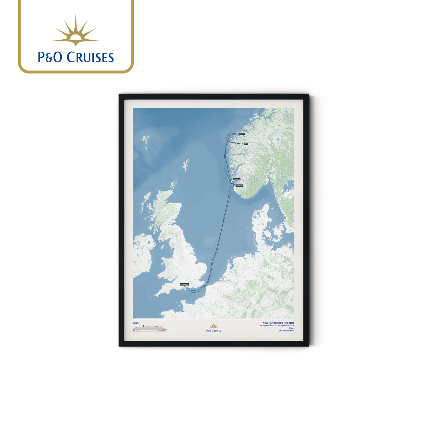 P&O Cruises Custom Cruise Map