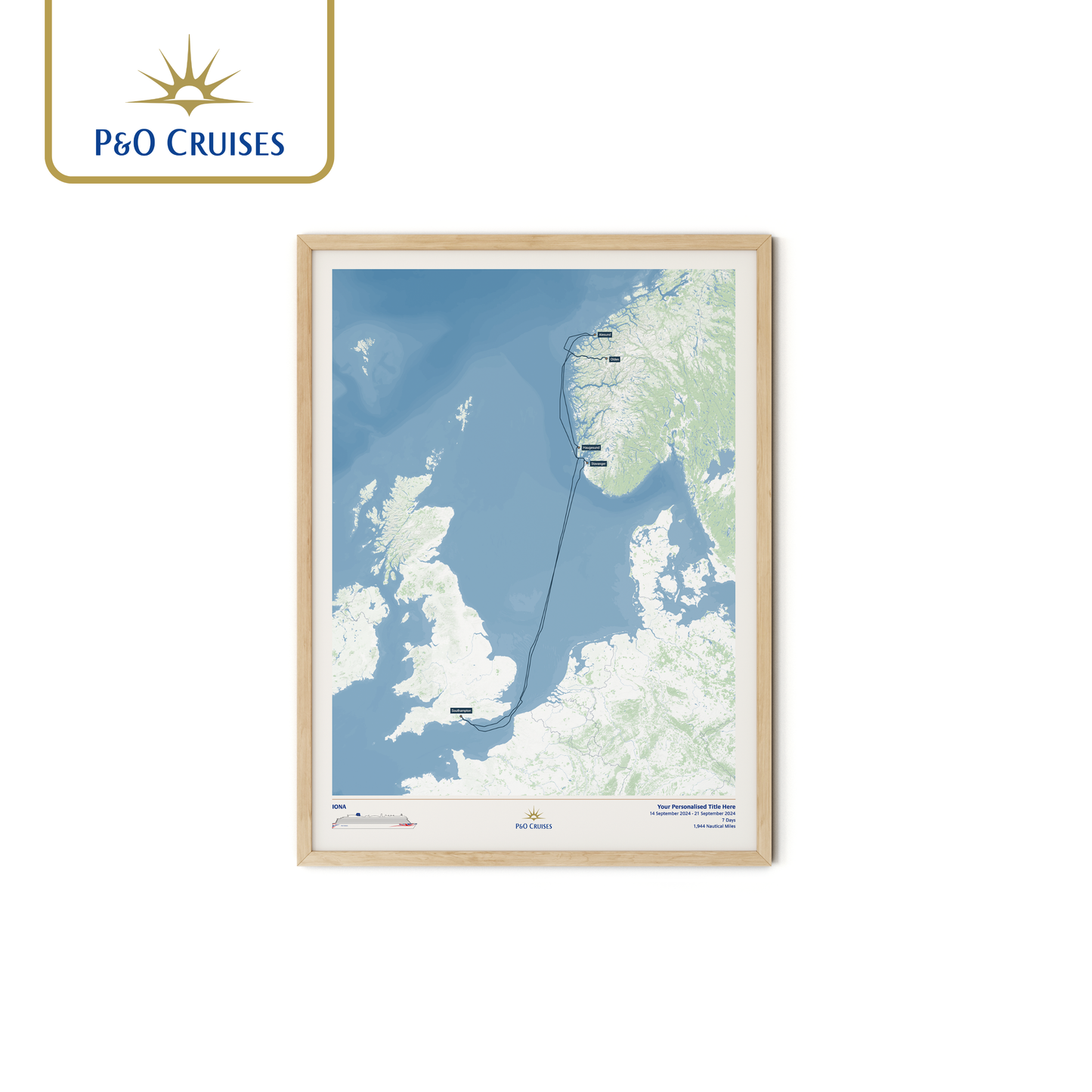 P&O Cruises Custom Cruise Map