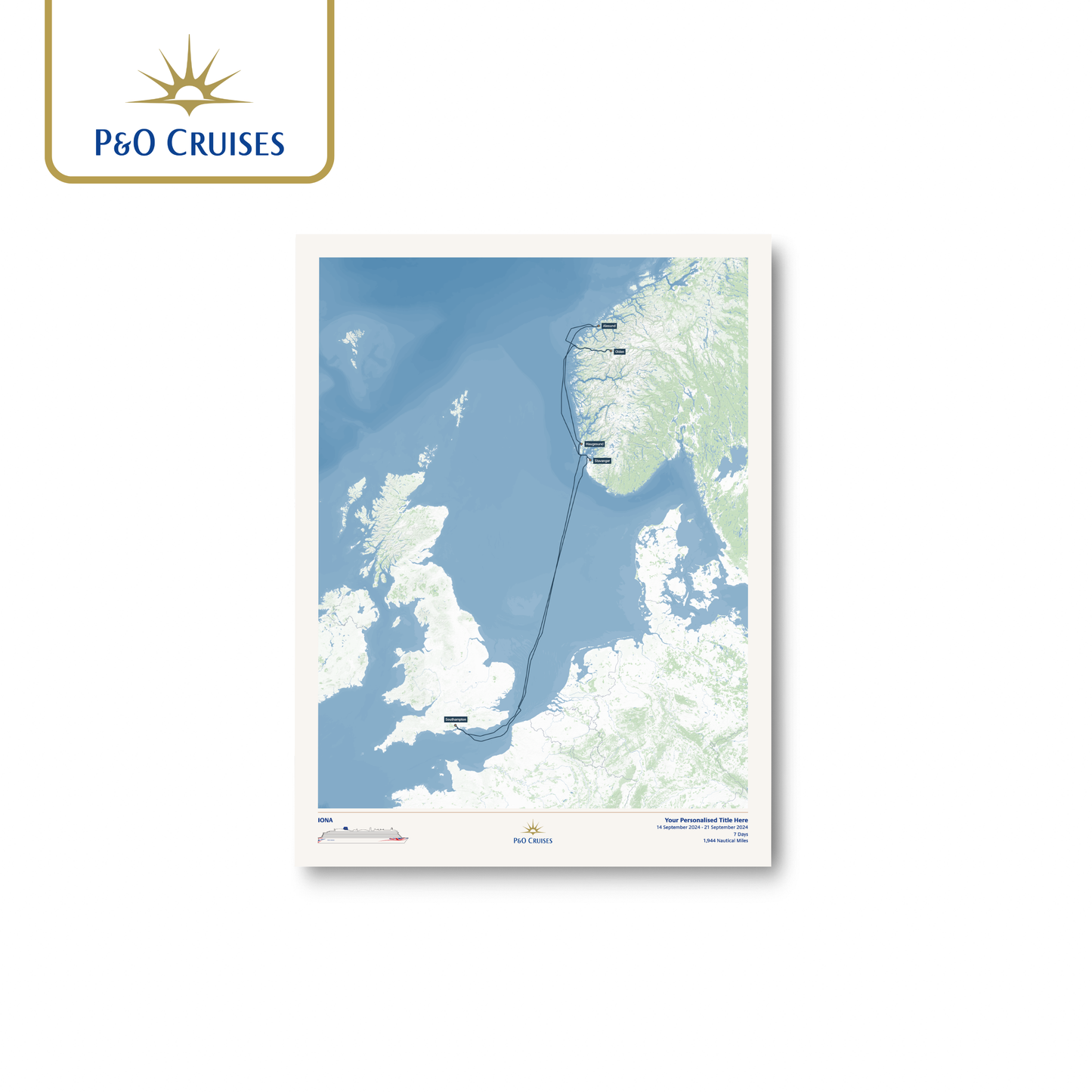 P&O Cruises Custom Cruise Map