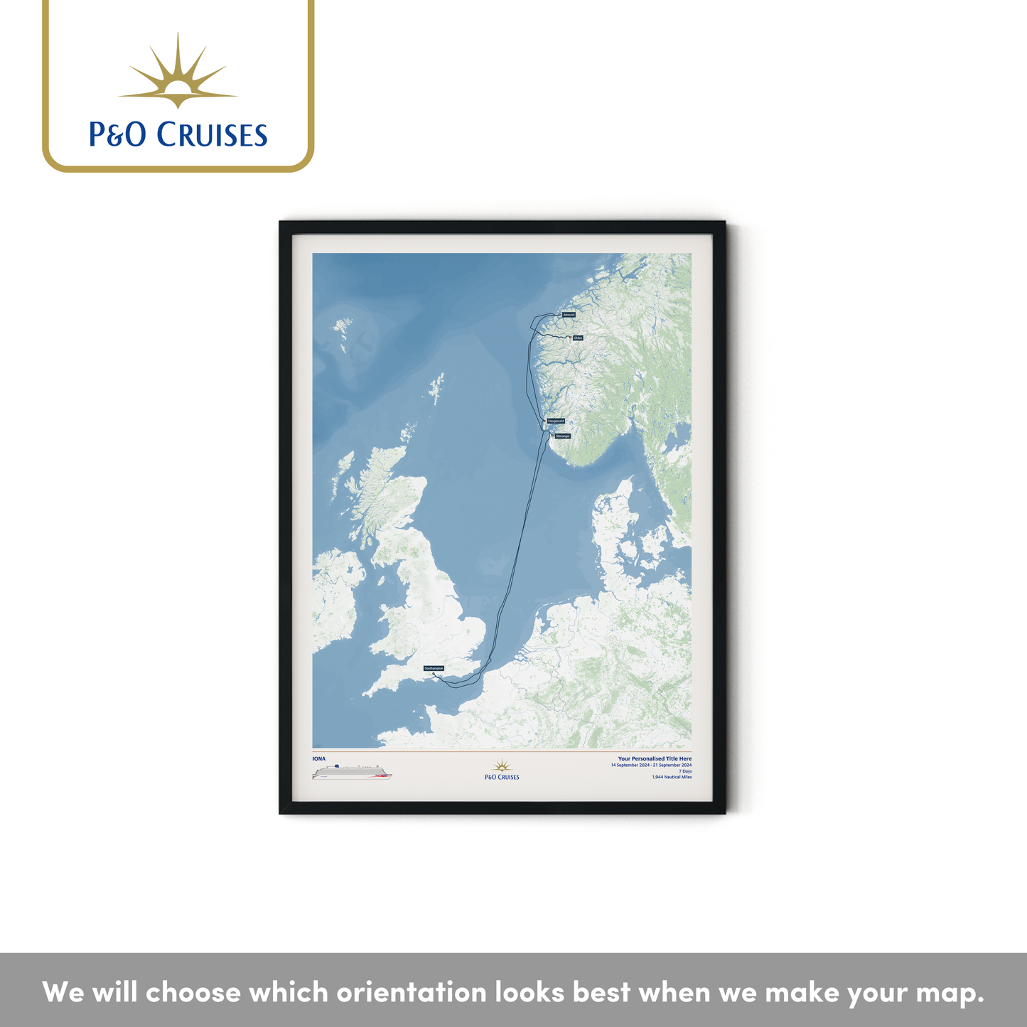 P&O Cruises Custom Cruise Map