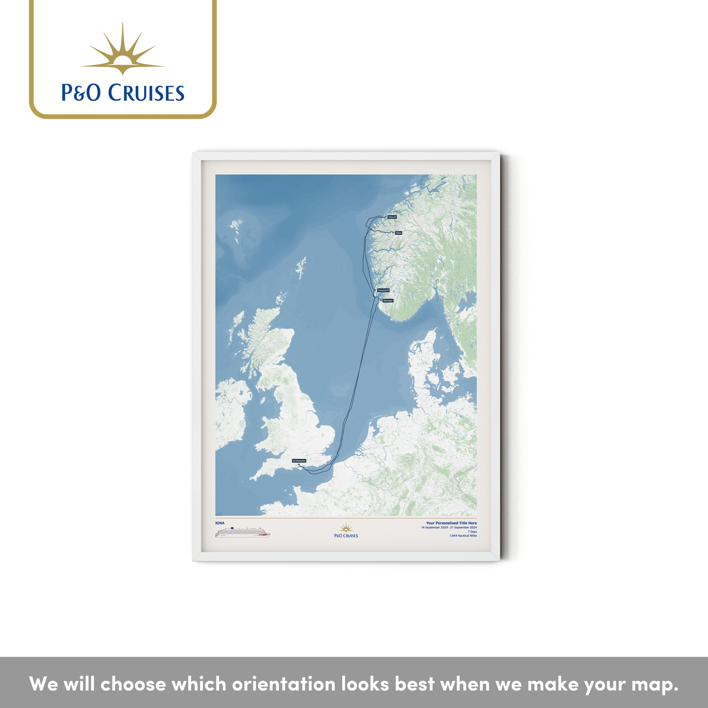 P&O Cruises Custom Cruise Map