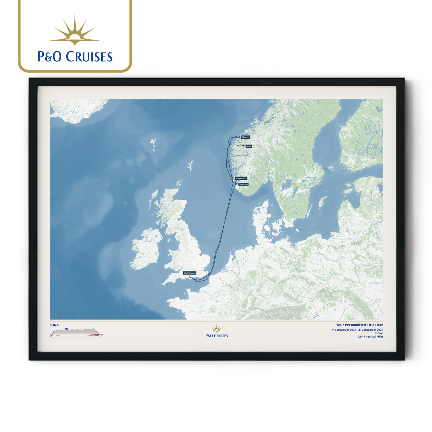 P&O Cruises Custom Cruise Map