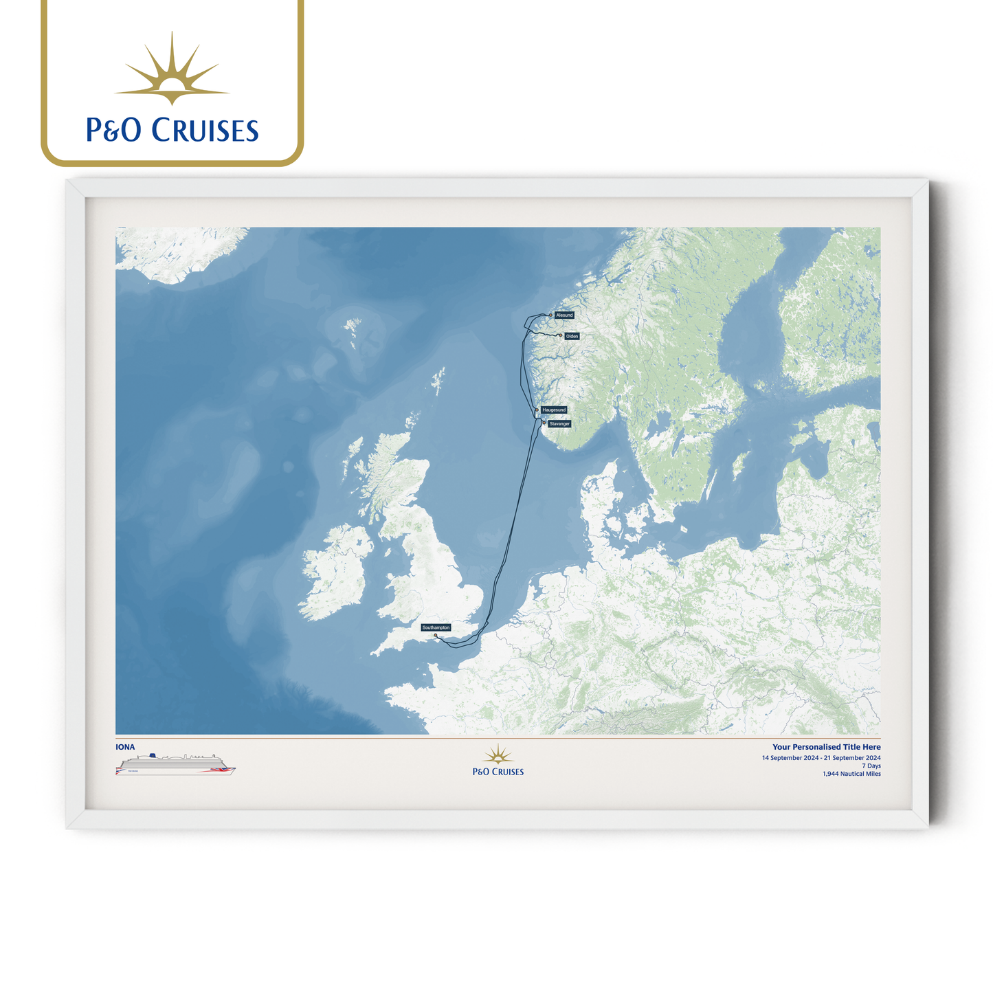 P&O Cruises Custom Cruise Map