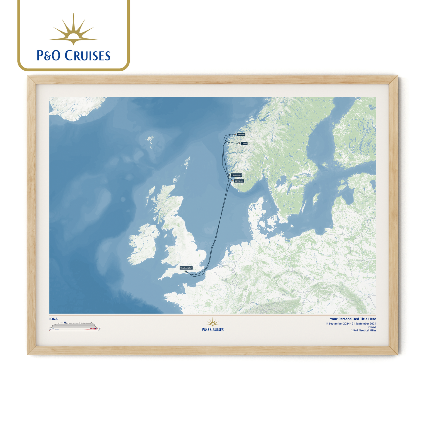 P&O Cruises Custom Cruise Map