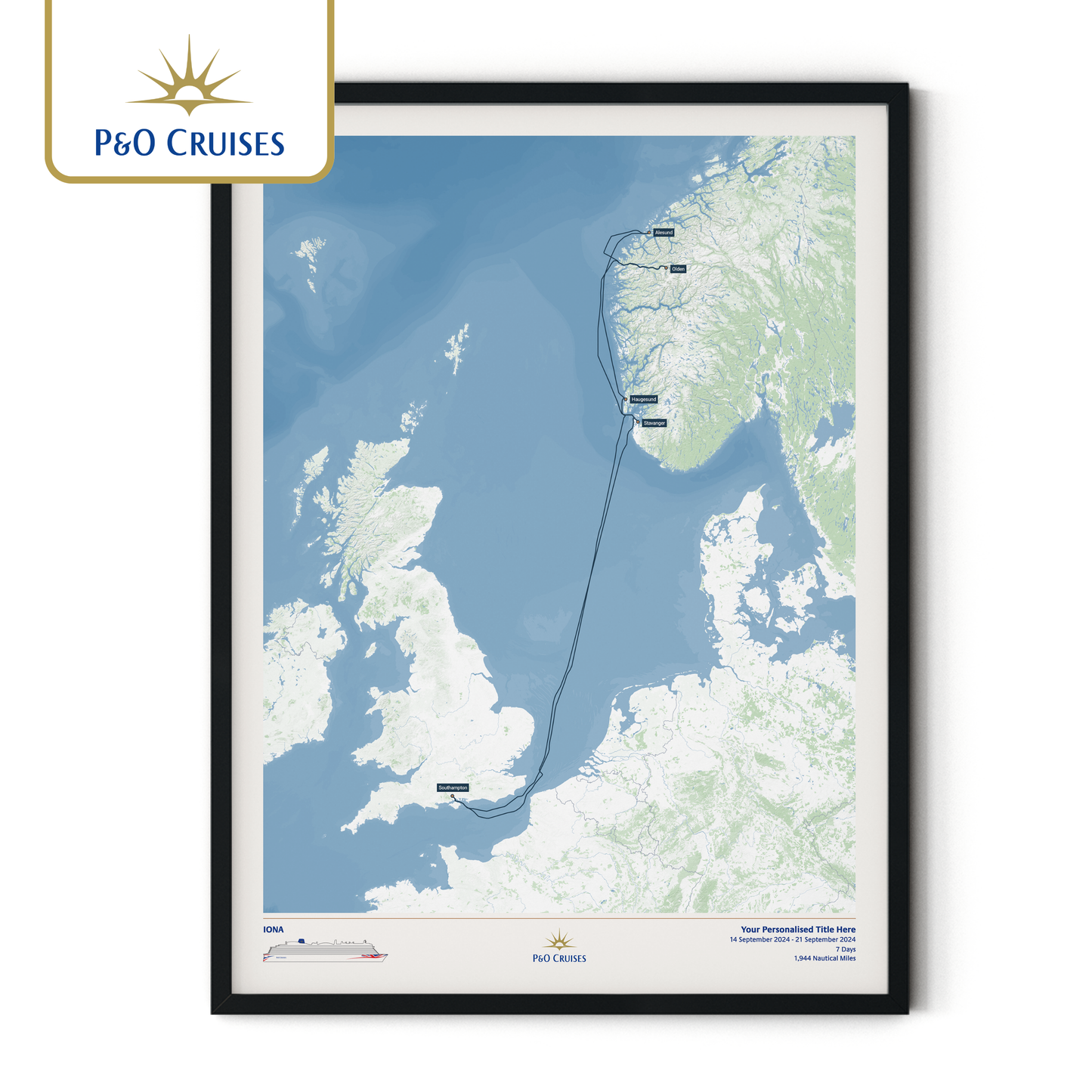 P&O Cruises Custom Cruise Map