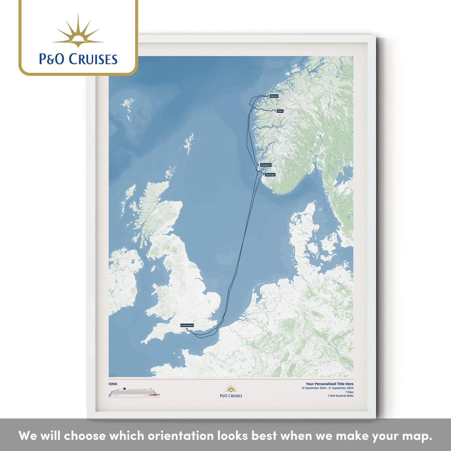 P&O Cruises Custom Cruise Map