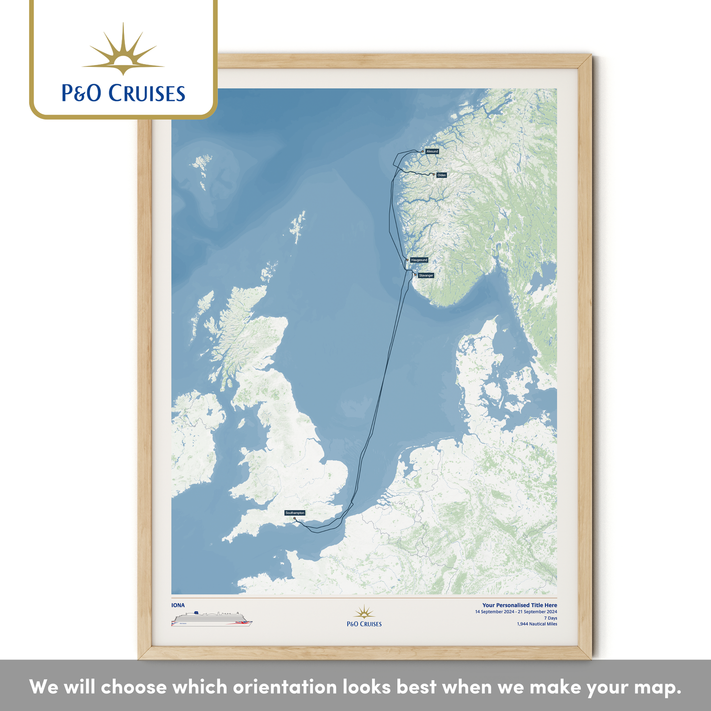 P&O Cruises Custom Cruise Map