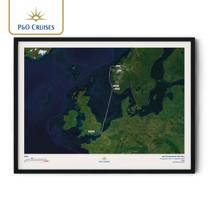 P&O Cruises Custom Cruise Map - Satellite