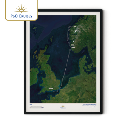 P&O Cruises Custom Cruise Map - Satellite