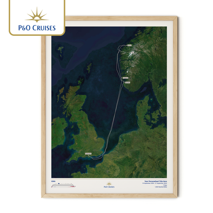 P&O Cruises Custom Cruise Map - Satellite