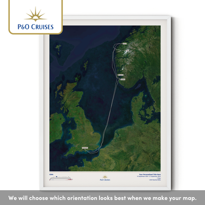 P&O Cruises Custom Cruise Map - Satellite