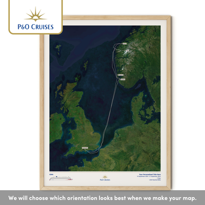 P&O Cruises Custom Cruise Map - Satellite