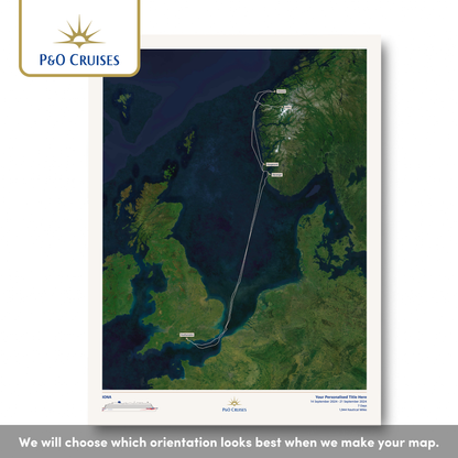 P&O Cruises Custom Cruise Map - Satellite