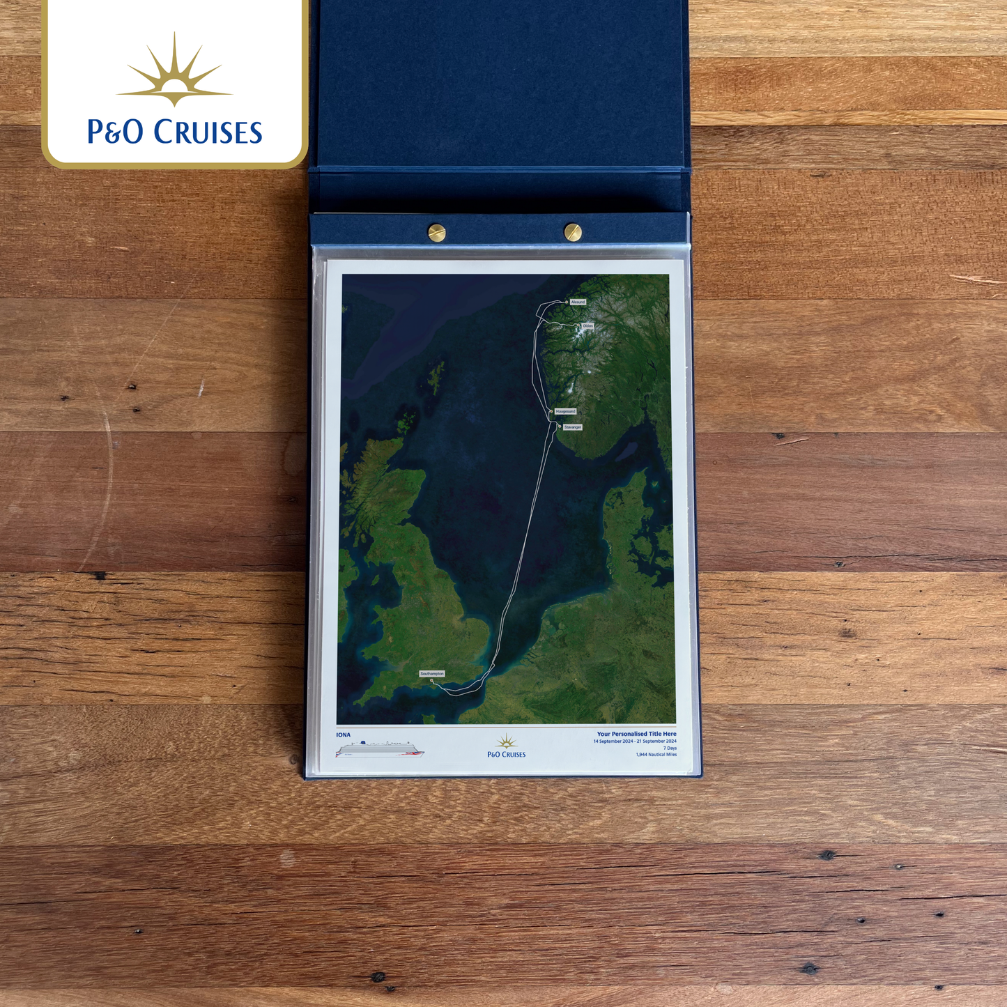 P&O Cruises Custom Cruise Map - Satellite