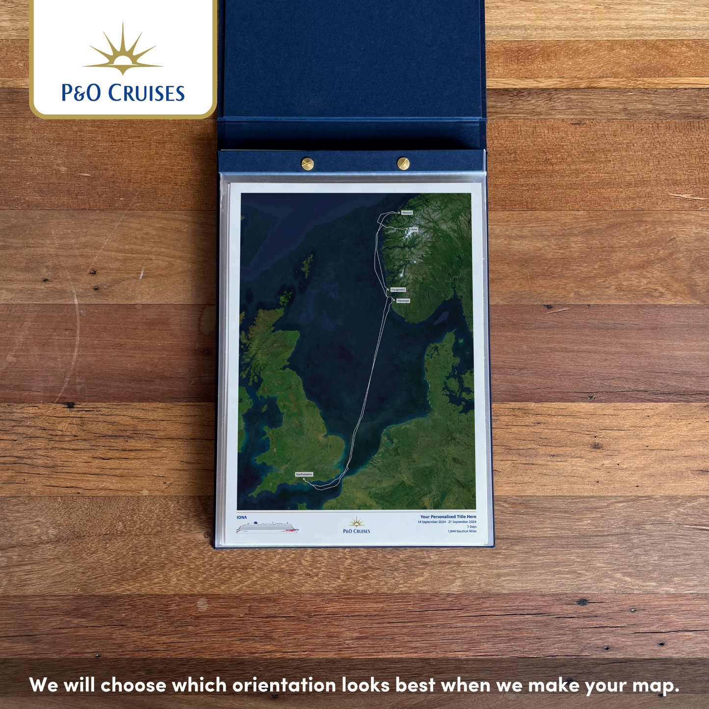 P&O Cruises Custom Cruise Map - Satellite