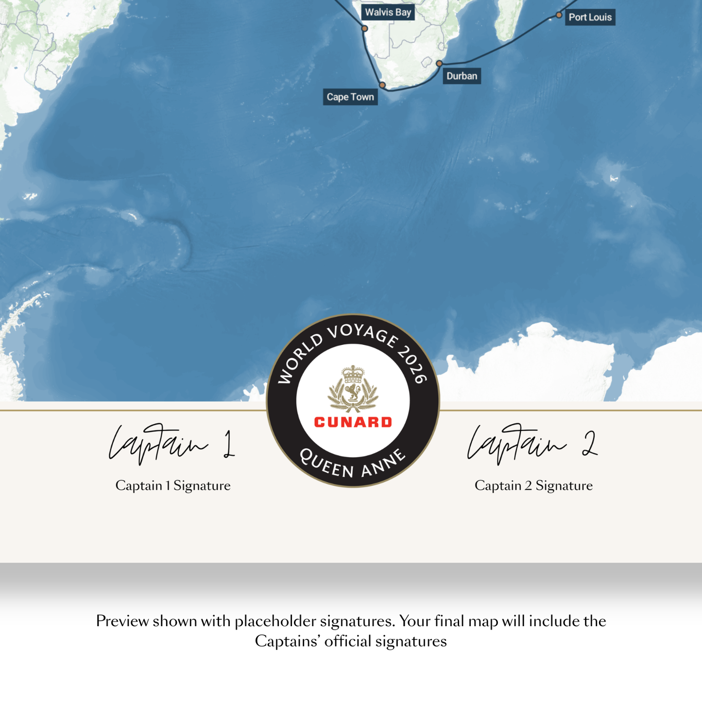 Special Edition Map of Queen Anne's World Voyage 2026