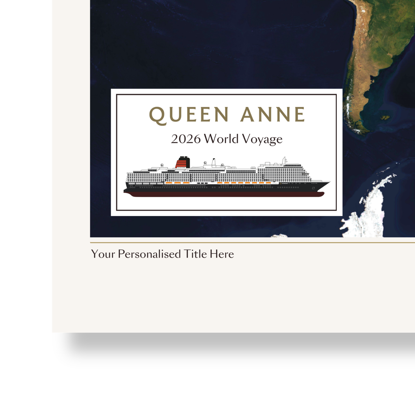 Special Edition Map of Queen Anne's World Voyage 2026 - Satellite