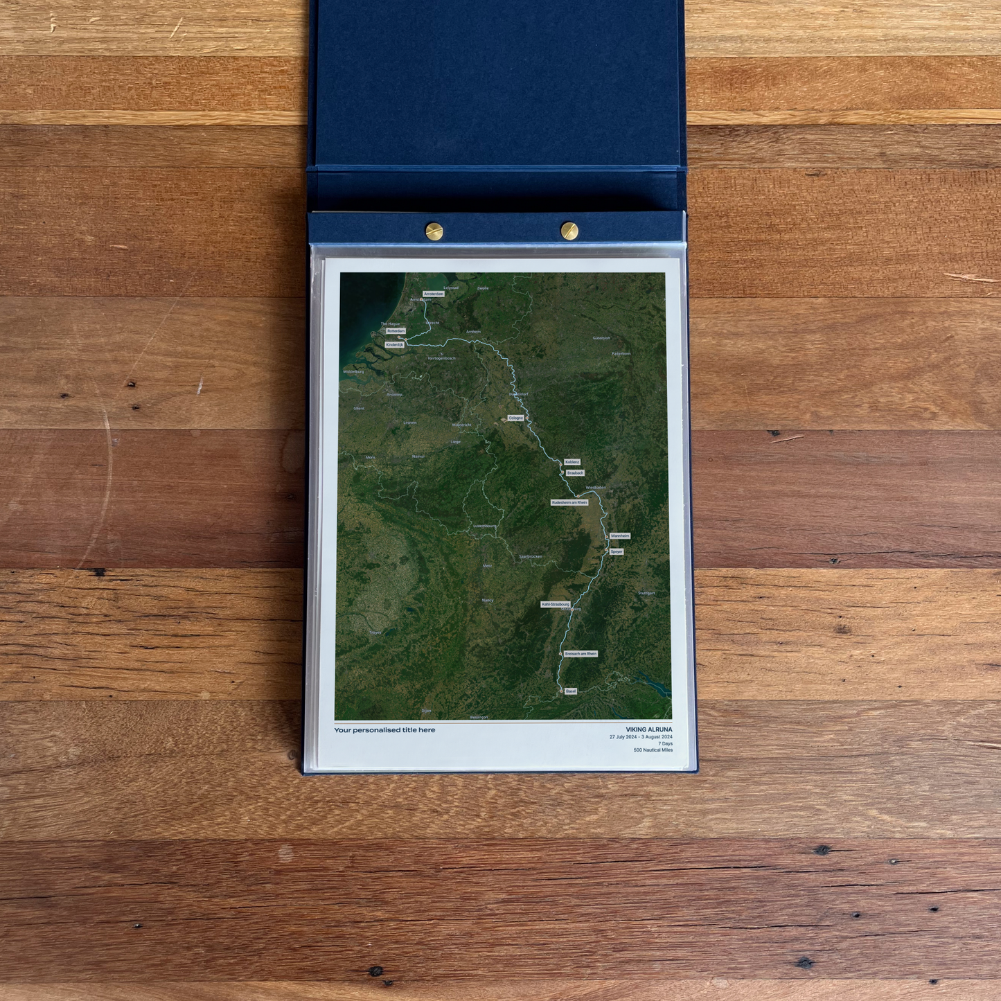 Custom River Cruise Album Map - Satellite