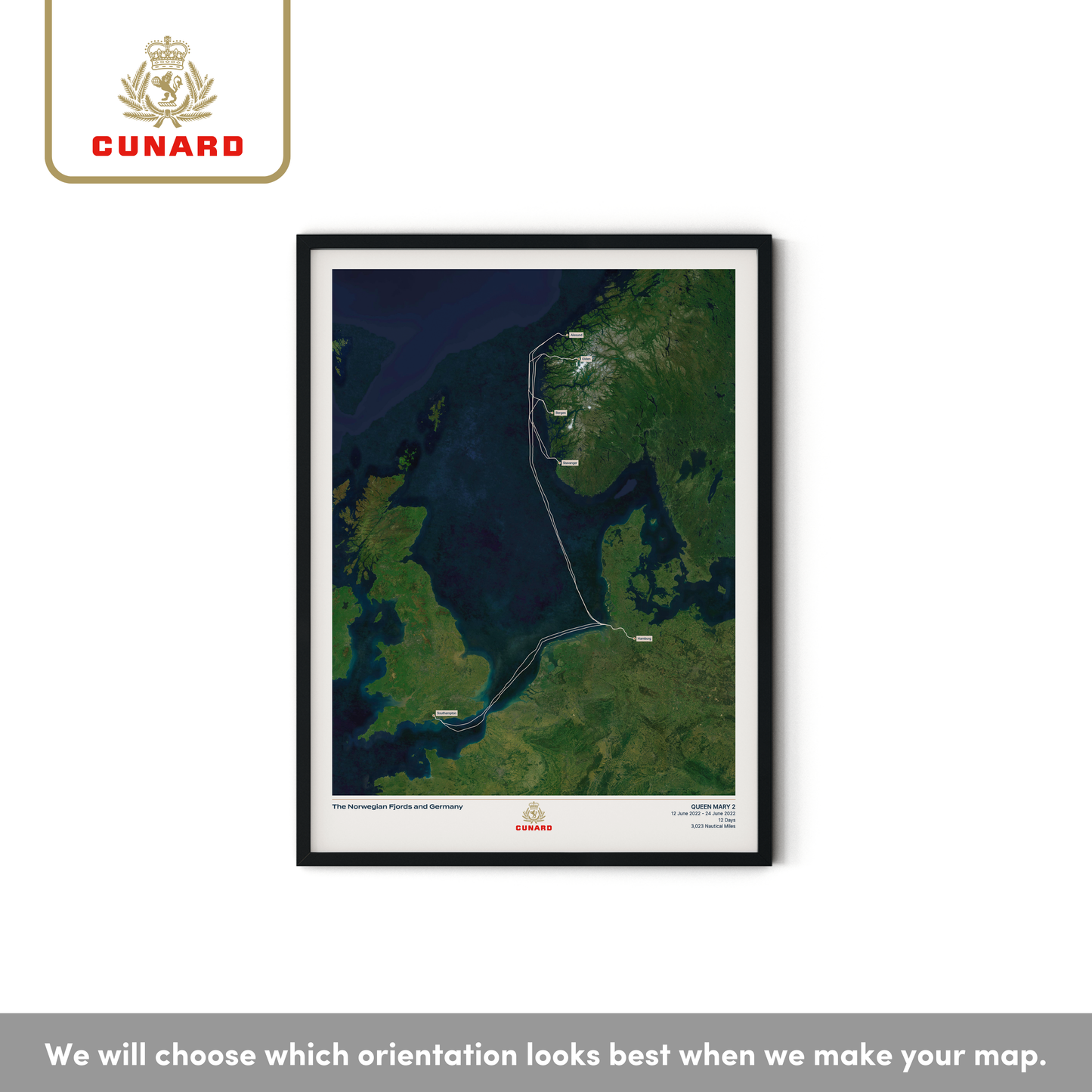 The Cunard Cruise Map - Satellite