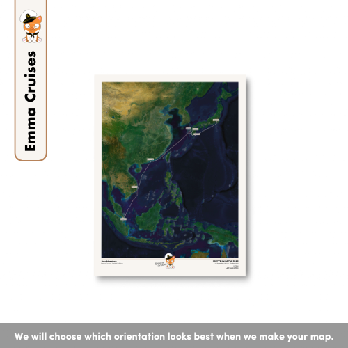 Emma Cruises Custom Cruise Map (Limited Edition) - Satellite