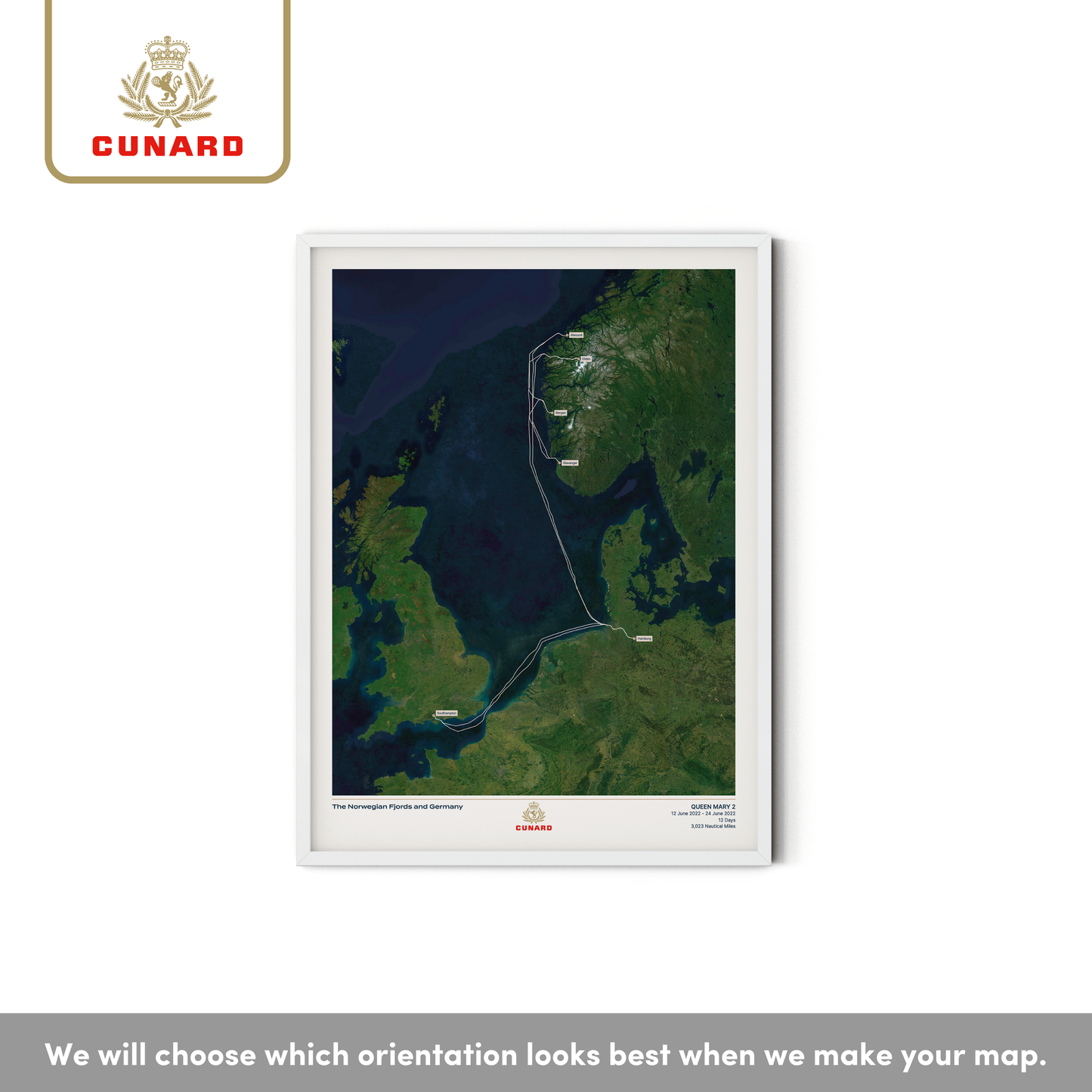 The Cunard Cruise Map - Satellite