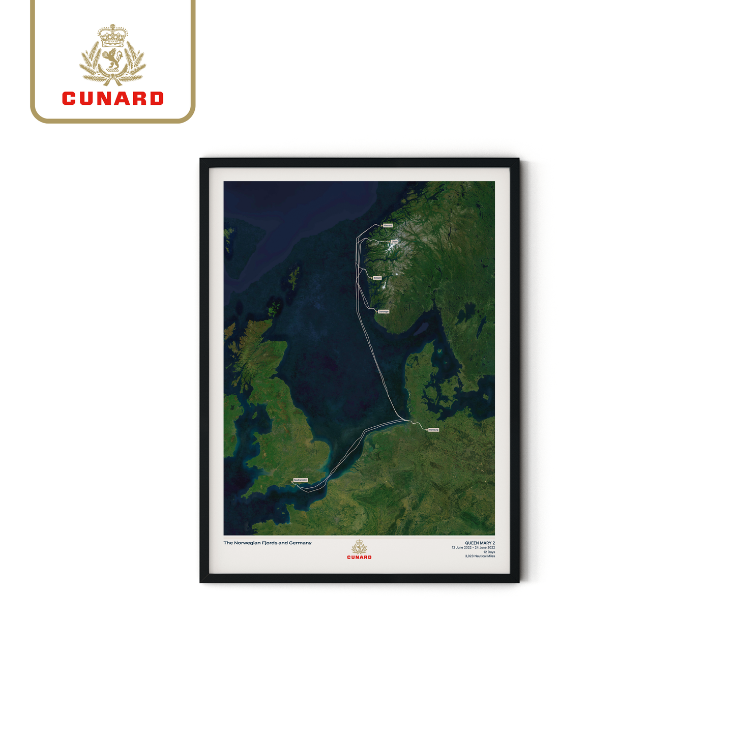 The Cunard Cruise Map - Satellite