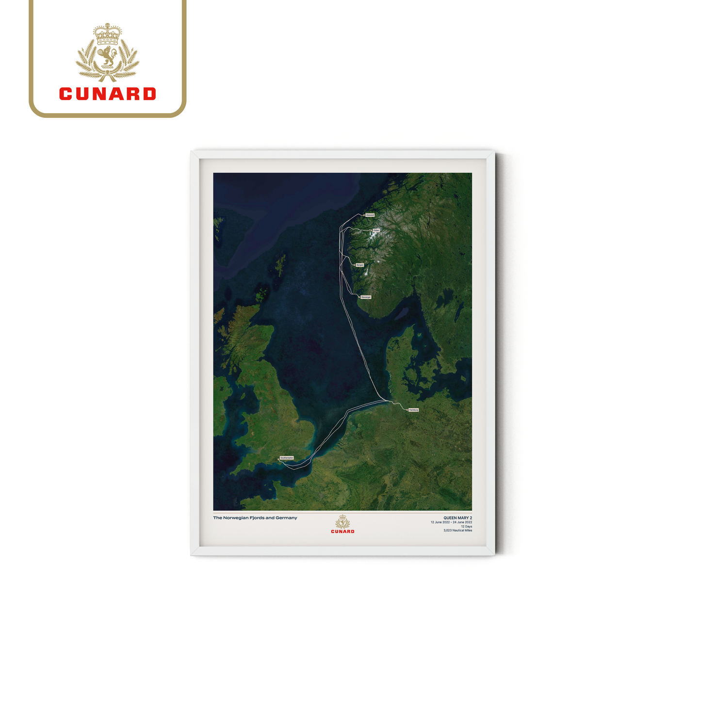 The Cunard Cruise Map - Satellite