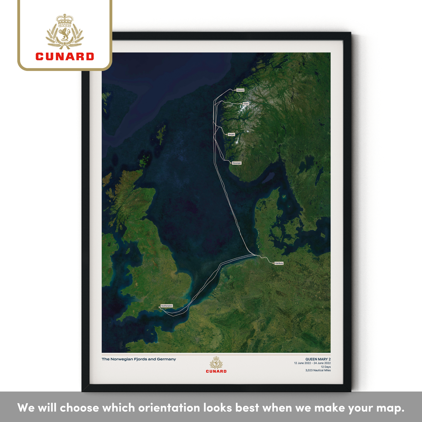 The Cunard Cruise Map - Satellite