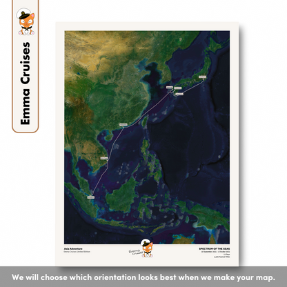 Emma Cruises Custom Cruise Map (Limited Edition) - Satellite