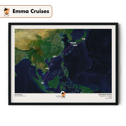 Emma Cruises Custom Cruise Map (Limited Edition) - Satellite