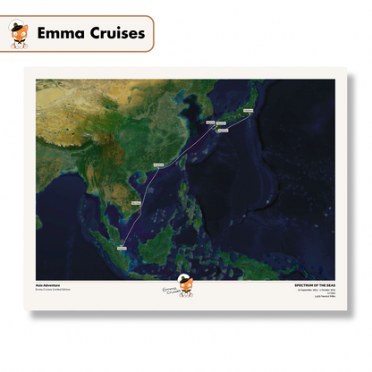 Emma Cruises Custom Cruise Map (Limited Edition) - Satellite