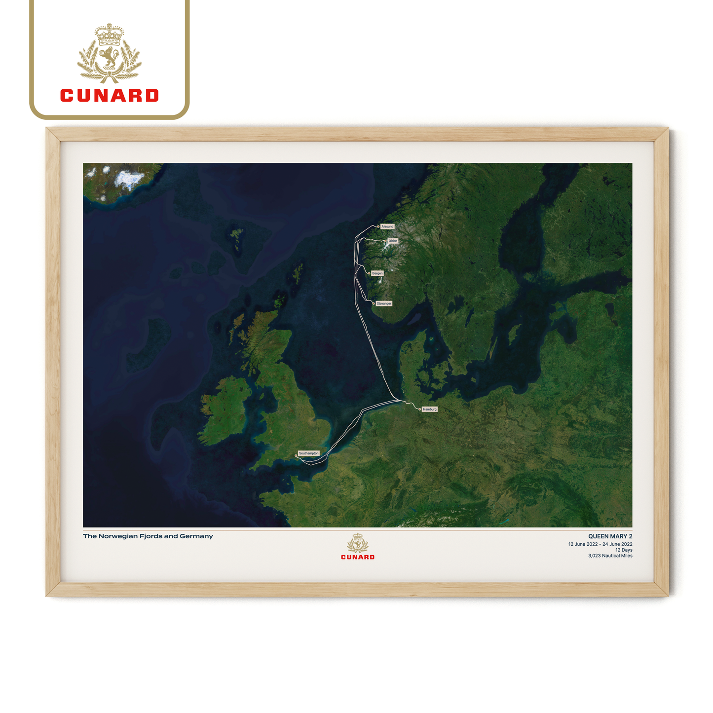 The Cunard Cruise Map - Satellite