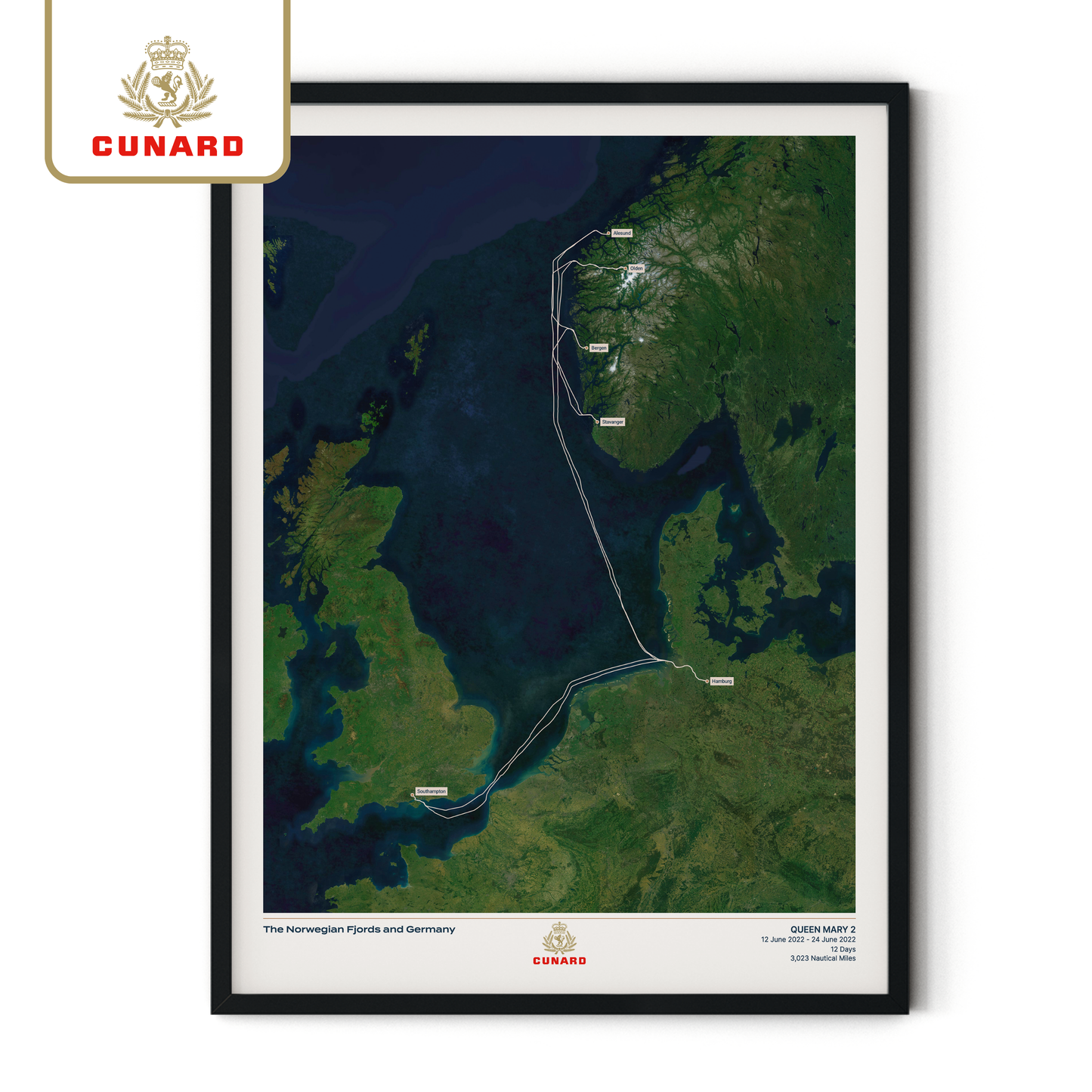 The Cunard Cruise Map - Satellite