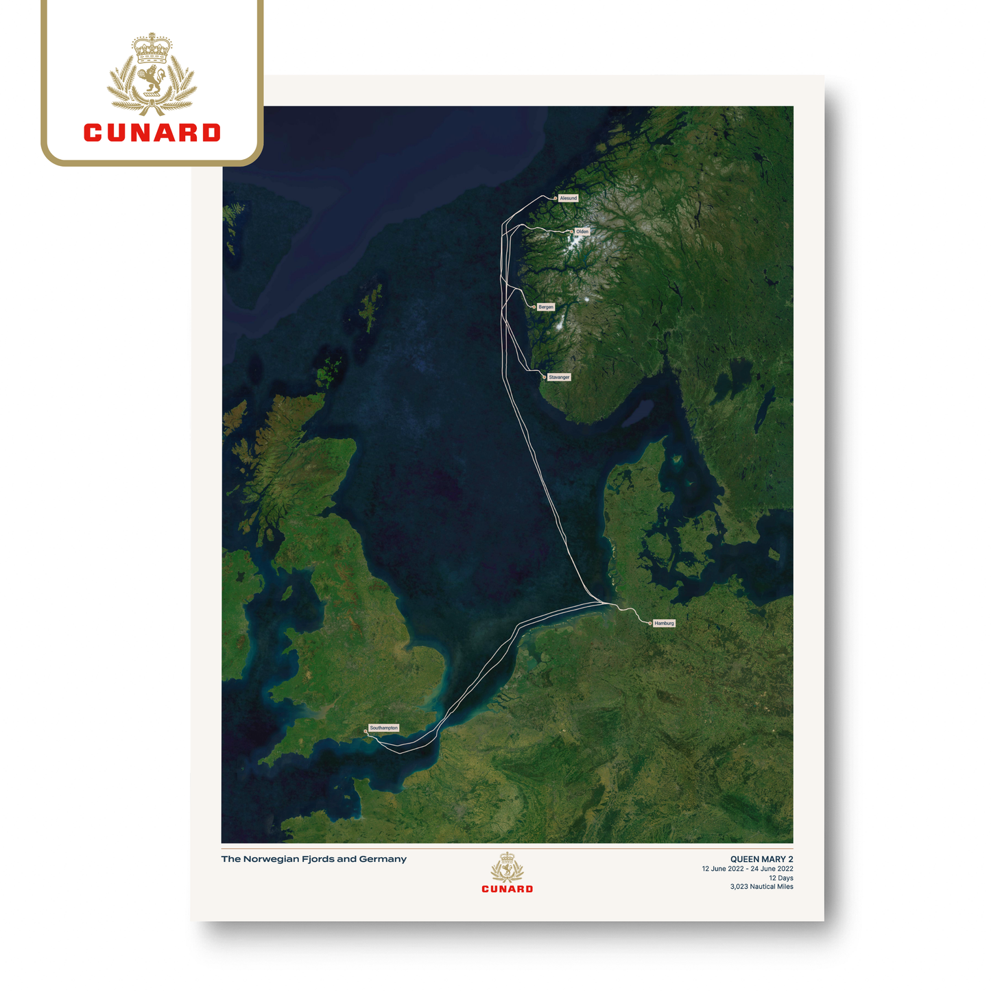 The Cunard Cruise Map - Satellite