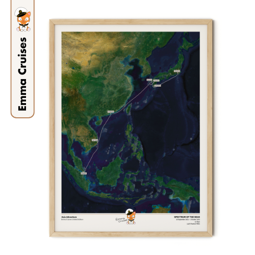 Emma Cruises Custom Cruise Map (Limited Edition) - Satellite