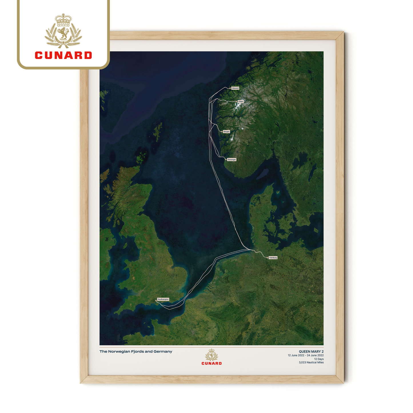 The Cunard Cruise Map - Satellite